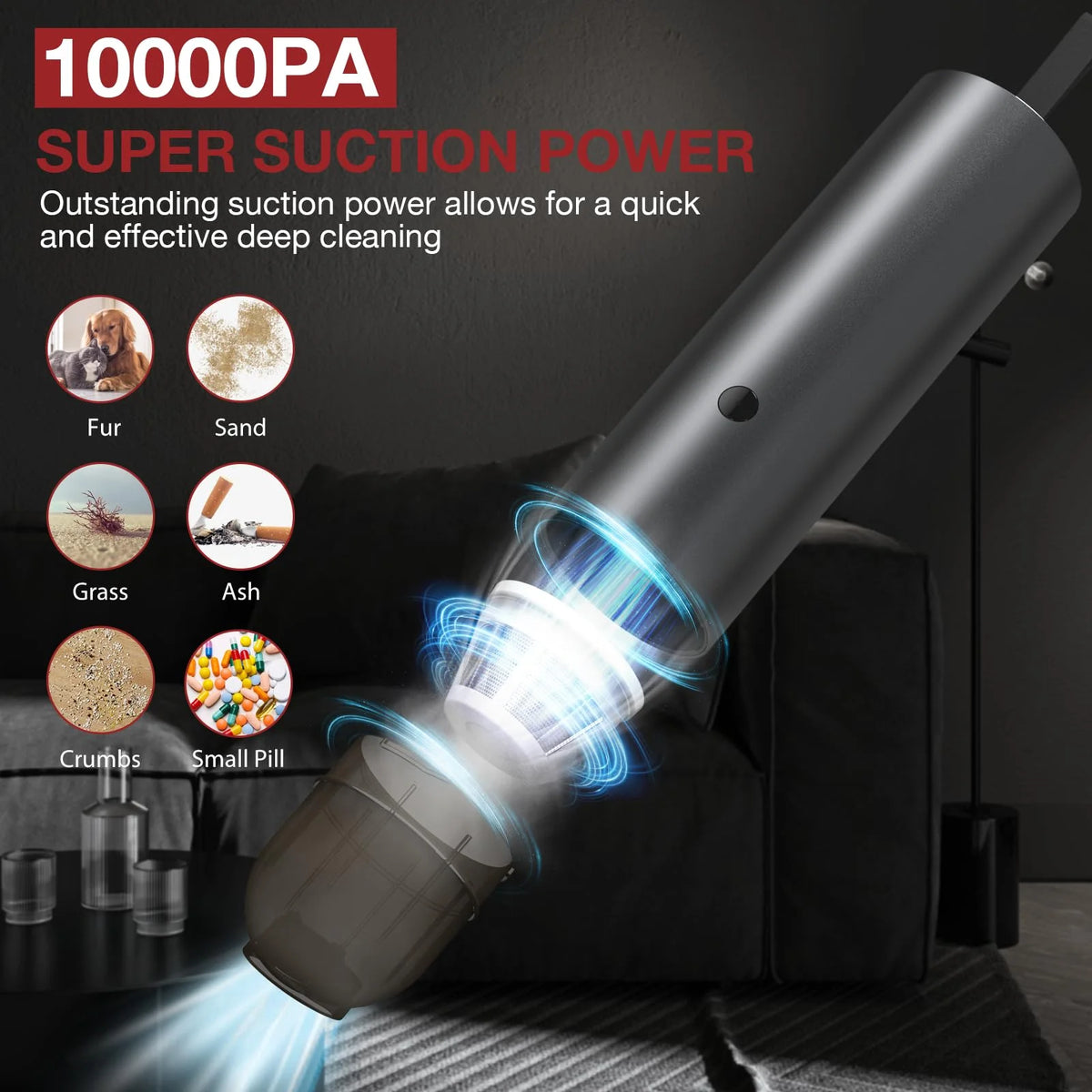 Portable Handheld Car Vacuum with Detachable Power Bank J12287