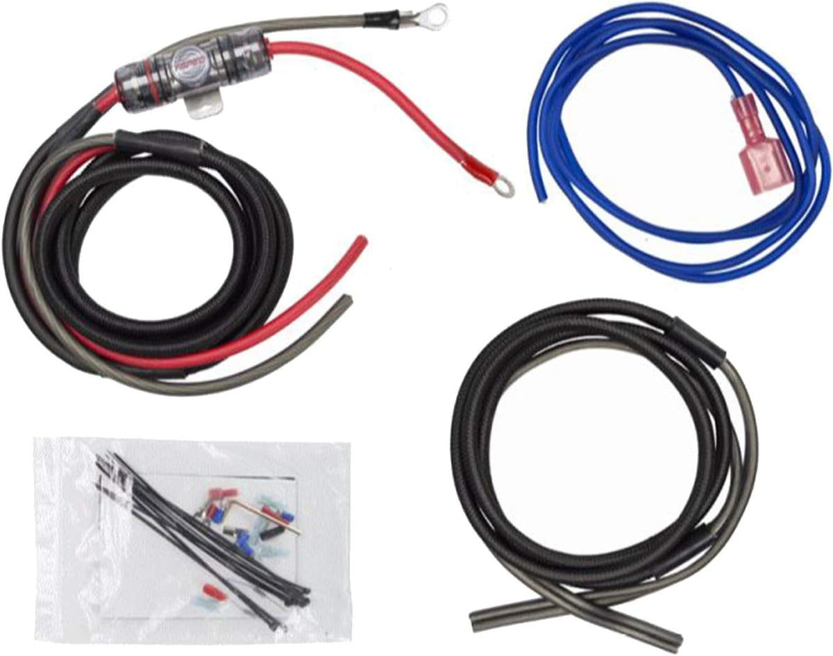 6.5 Marine Coaxial White Speakers with 4-Channel Marine Bluetooth Amplifier and 8 Gauge Wiring Kit W455
