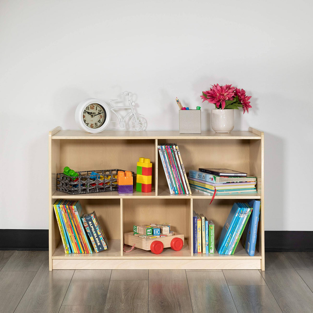 Wooden 5 Section School Classroom Storage Cabinet Q815