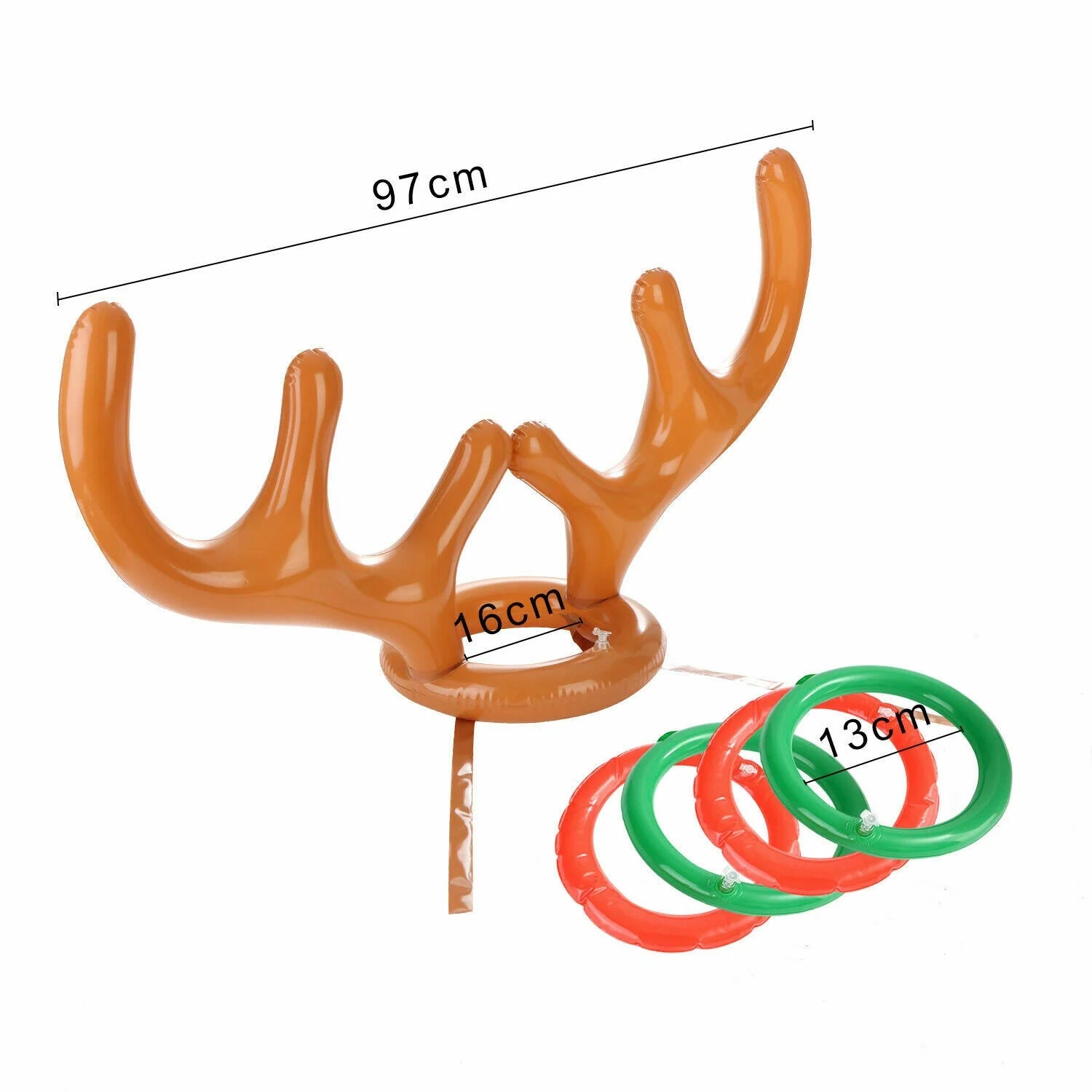 Inflatable Reindeer Antler Hat & Toss Ring Christmas Party Game Toys X121097