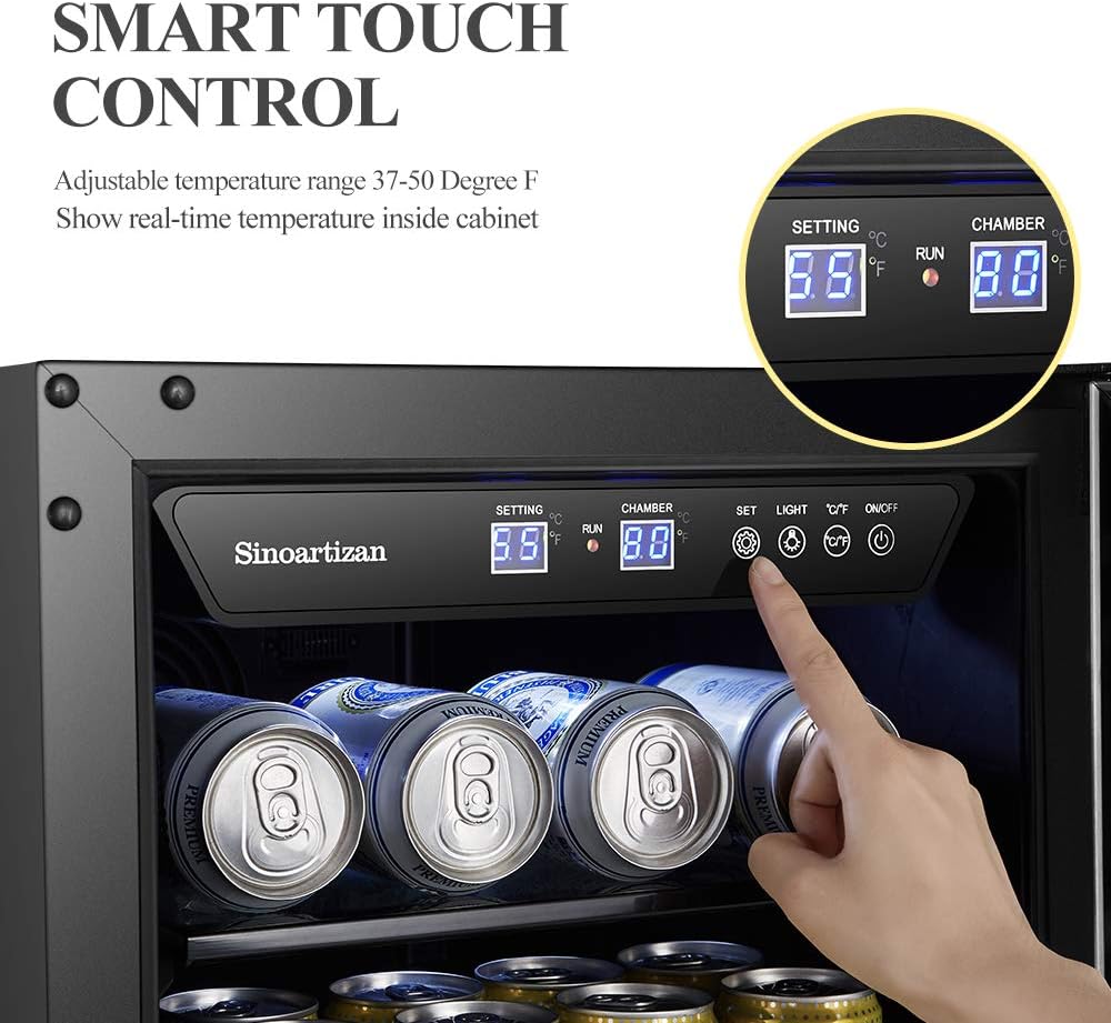 15 Inch Beverage Cooler Refrigerator with Glass Door D553