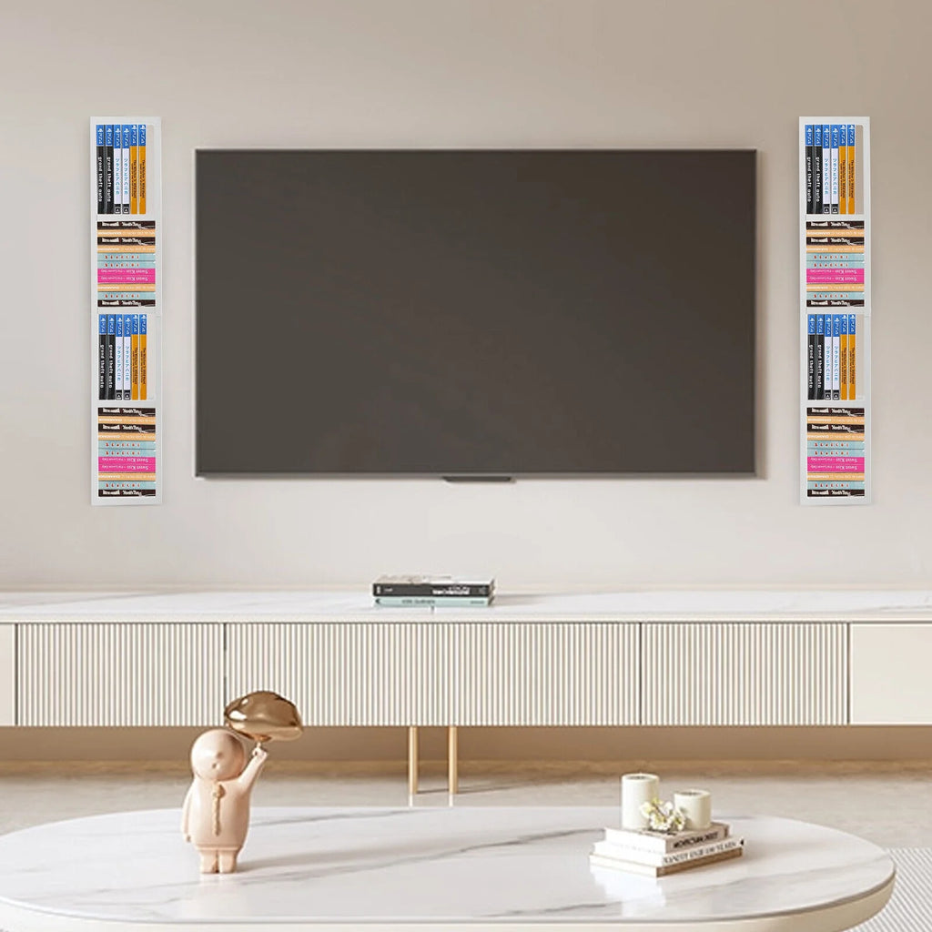 White Metal Wall Mount CD DVD Storage Rack U353