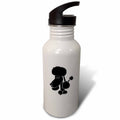 Black Poodle Dog Cartoon 21 oz Sports Water Bottle K19556
