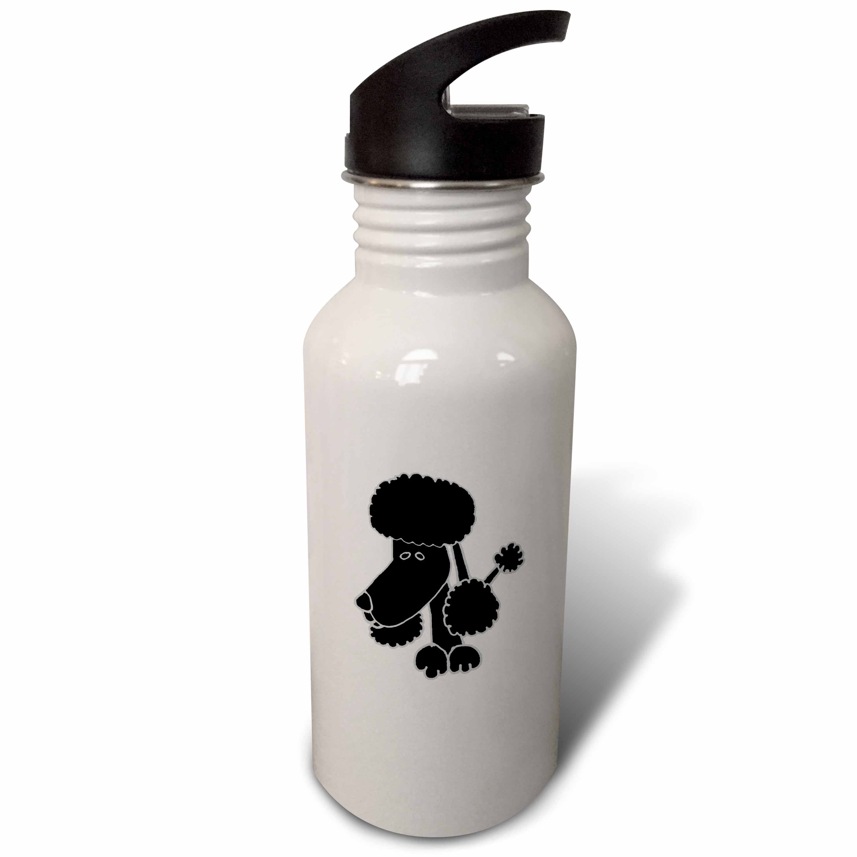 Black Poodle Dog Cartoon 21 oz Sports Water Bottle K19556