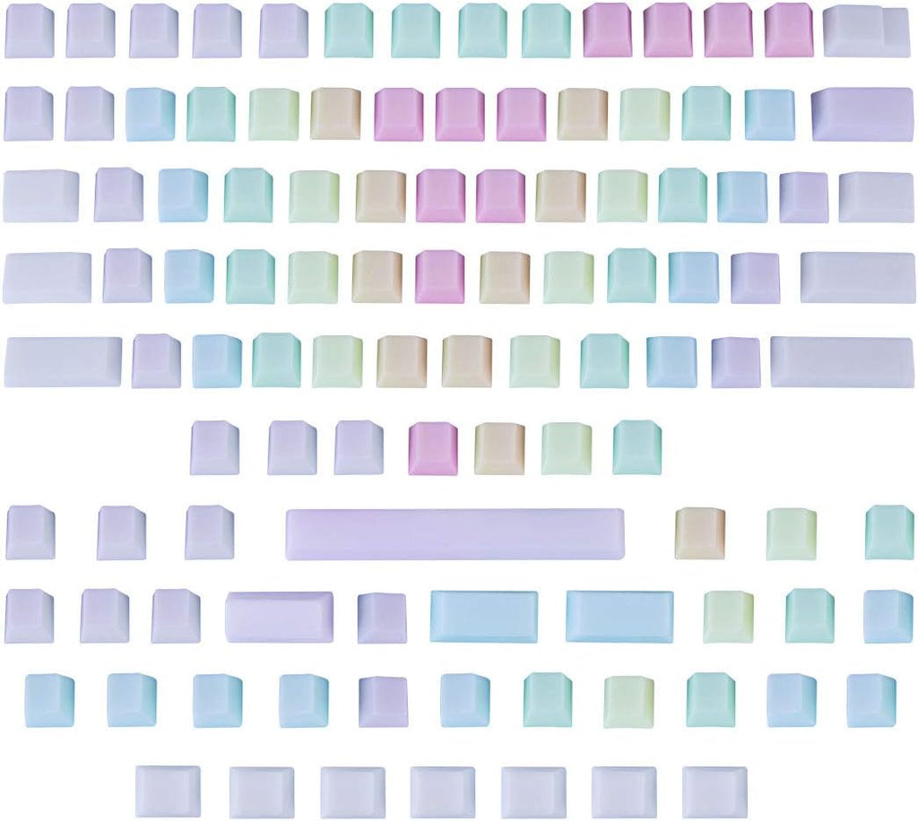 109 Pcs POM Jelly Keycaps Set, Doubleshot Translucent OEM Profile Blank Keycaps N843456