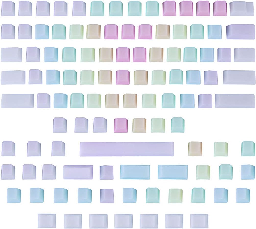 109 Pcs POM Jelly Keycaps Set, Doubleshot Translucent OEM Profile Blank Keycaps N843456