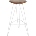 White Bar Stool Base with American Walnut Seat I902