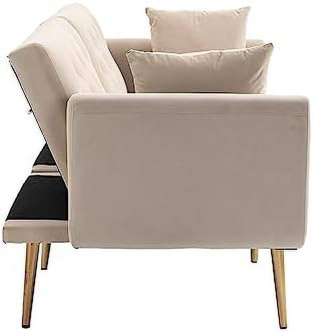 Velvet Loveseat with 7 Gold Metal Legs Z54291