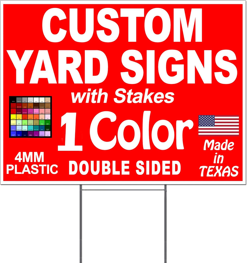 12x18" Double Sided Yard Signs with Metal Ground Stakes W117433