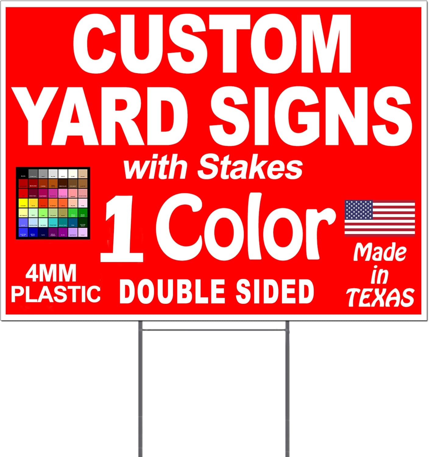 12x18" Double Sided Yard Signs with Metal Ground Stakes W117433
