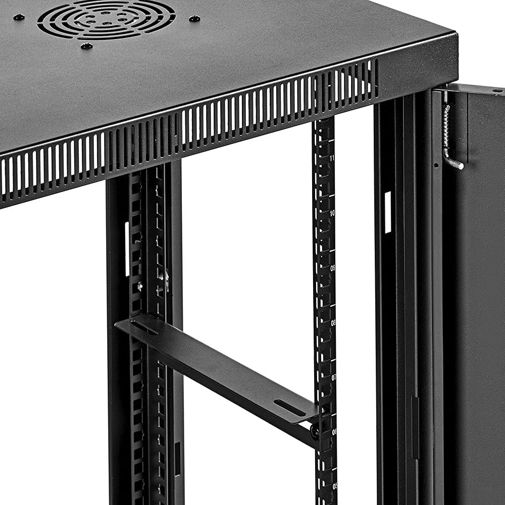 9U Wall-Mount Network Cabinet Enclosure with Hinged Back and Glass Front Door D5767