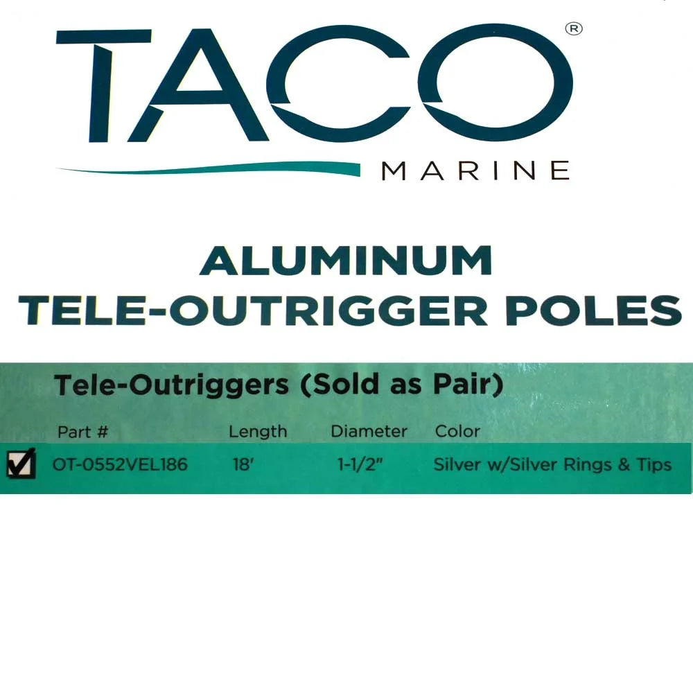 18' Aluminum Tele-Outrigger Poles 1-1/2" Silver Y129