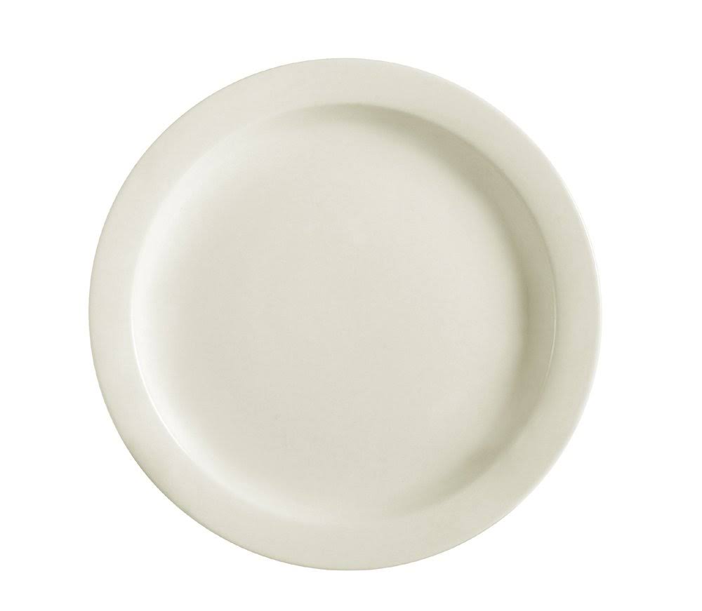 8 1/4x22 Ivory Narrow Rim Stoneware Plate - 36/Case H417517