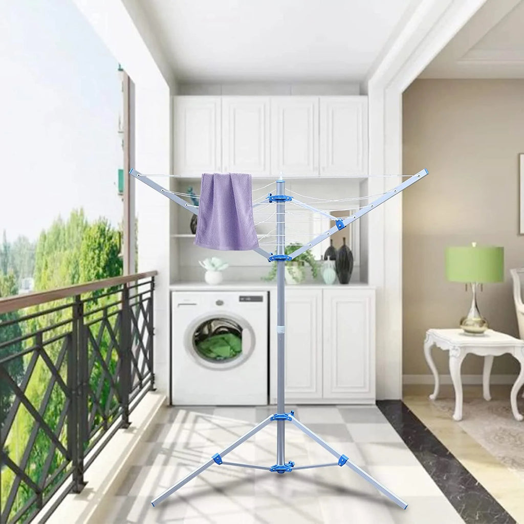 Metal Floor-Standing Foldable Clothes Drying Rack J3540