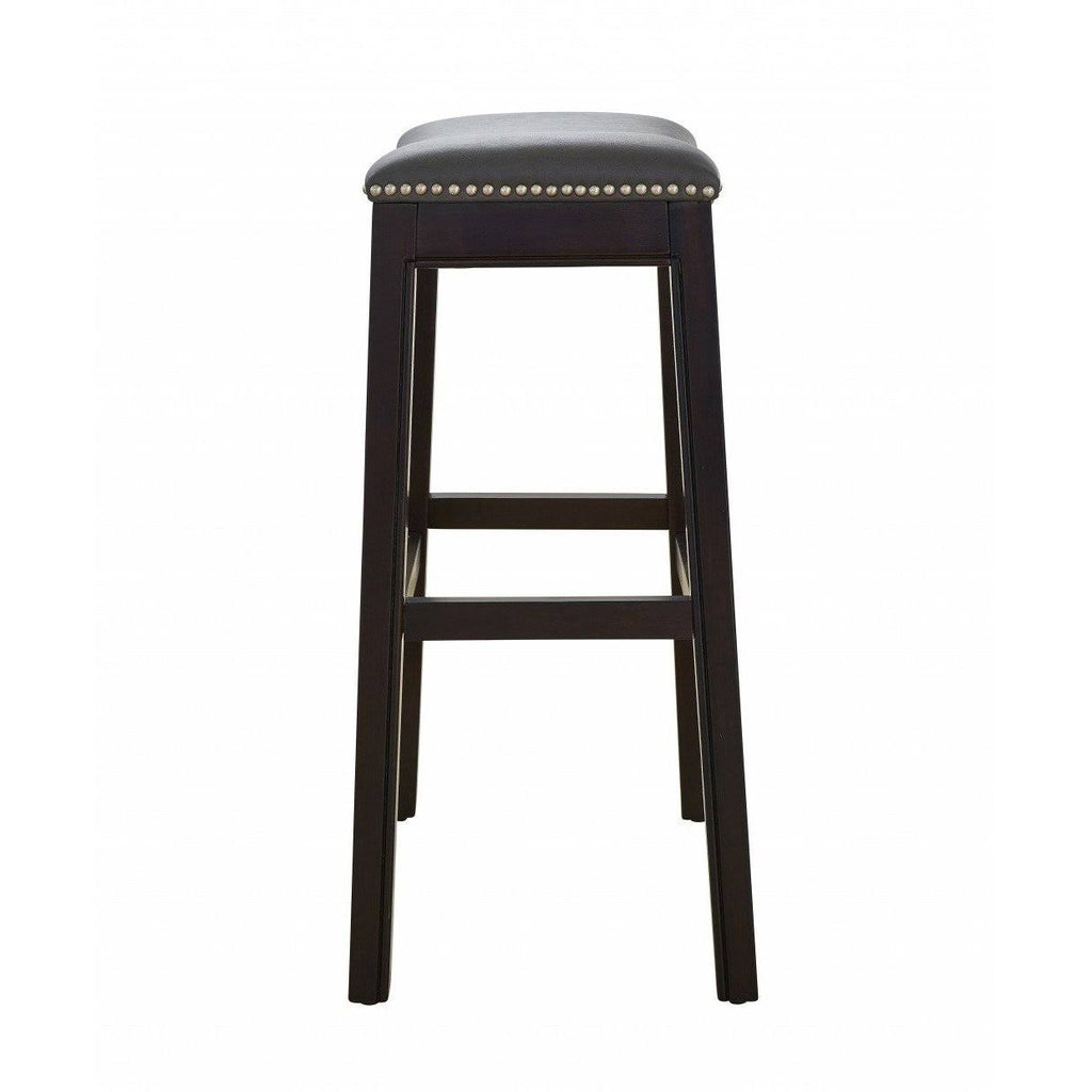 Espresso and Gray Saddle Style Counter Height Bar Stool Z2931