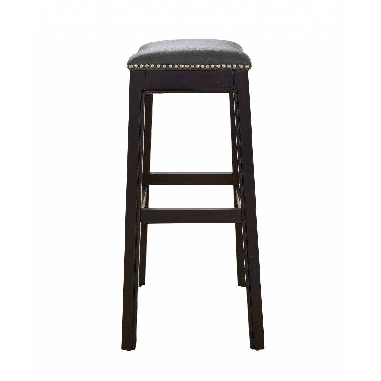 Espresso and Gray Saddle Style Counter Height Bar Stool Z2931