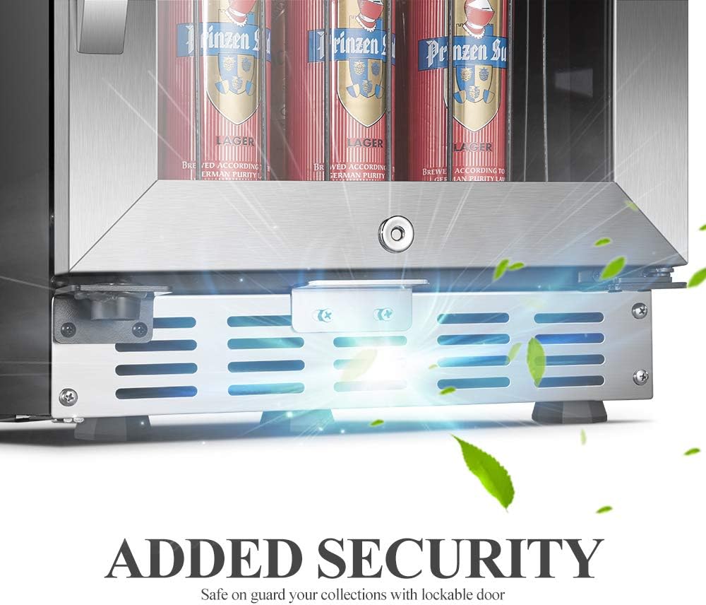 15 Inch Beverage Cooler Refrigerator with Glass Door D553