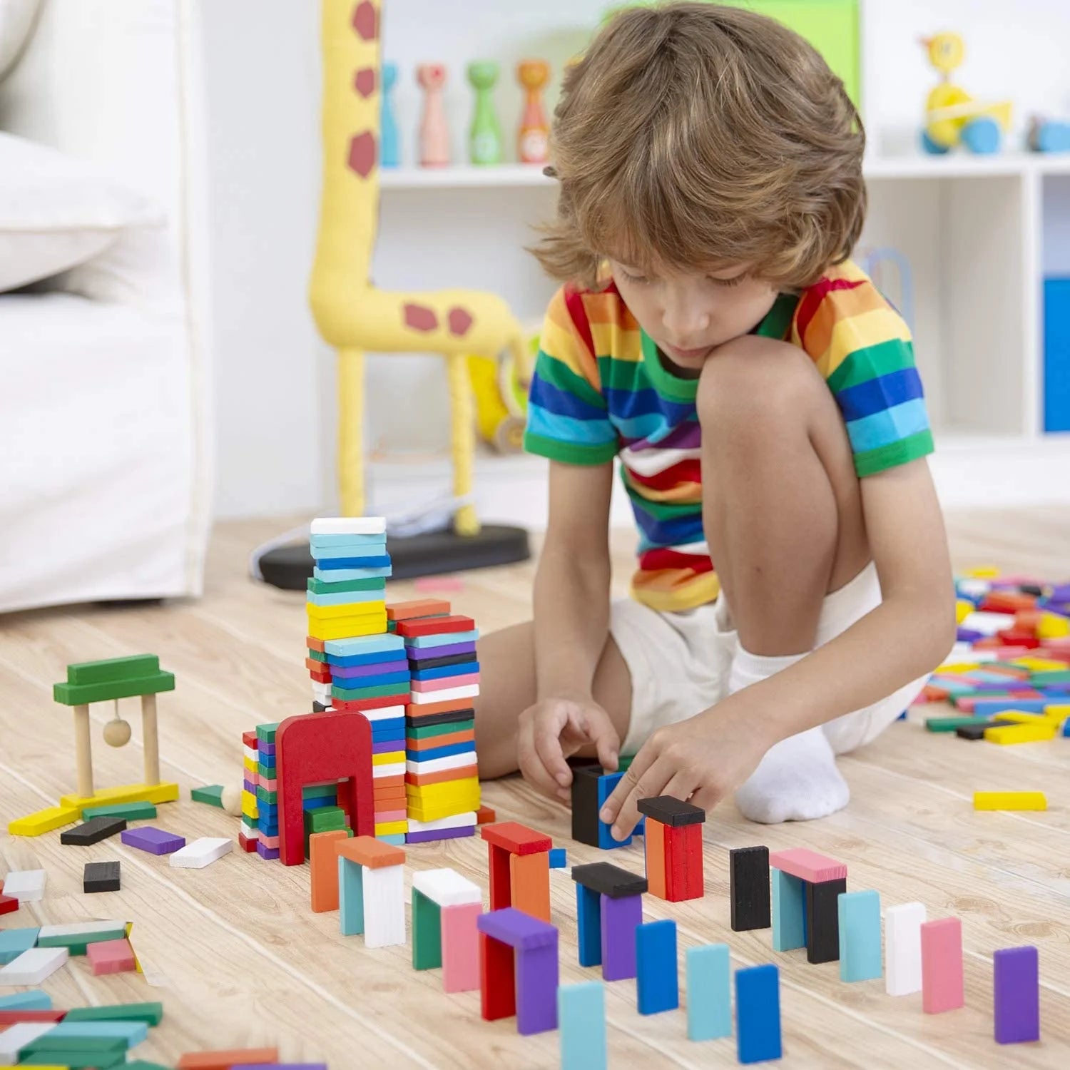 Wood Dominoes Tiles Building Blocks I4255