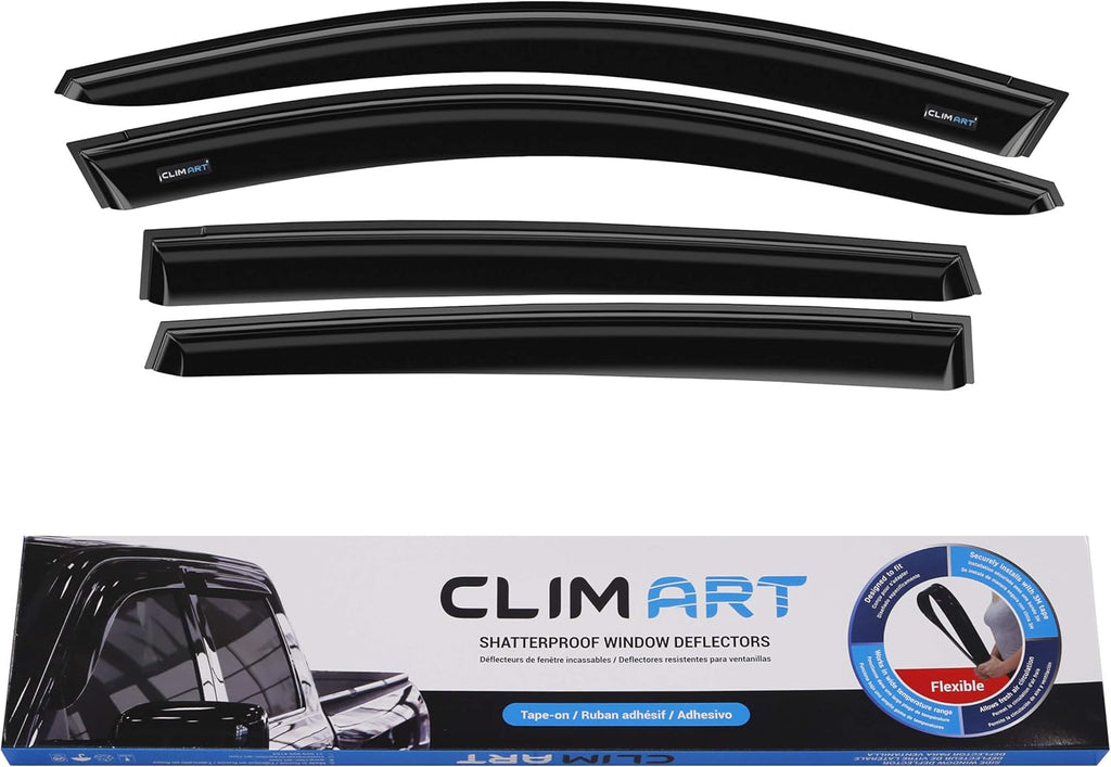4 pcs Dark Smoke Tape-on Window Deflectors E400028