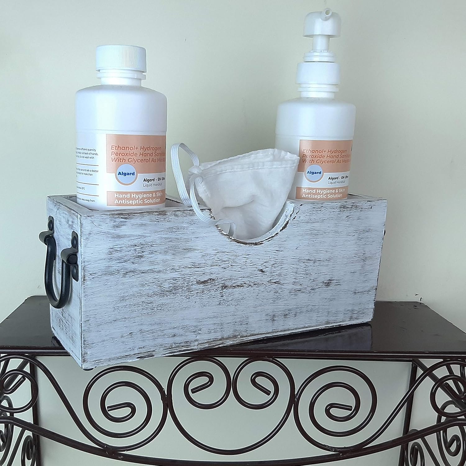 White Wood Silverware Holder Caddy V67253