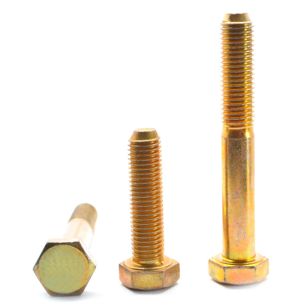 1/2x22-13 x 8x22 (PT) Coarse Thread Grade 5 Hex Cap Screw Medium Carbon Steel Yellow Zinc Plated M170