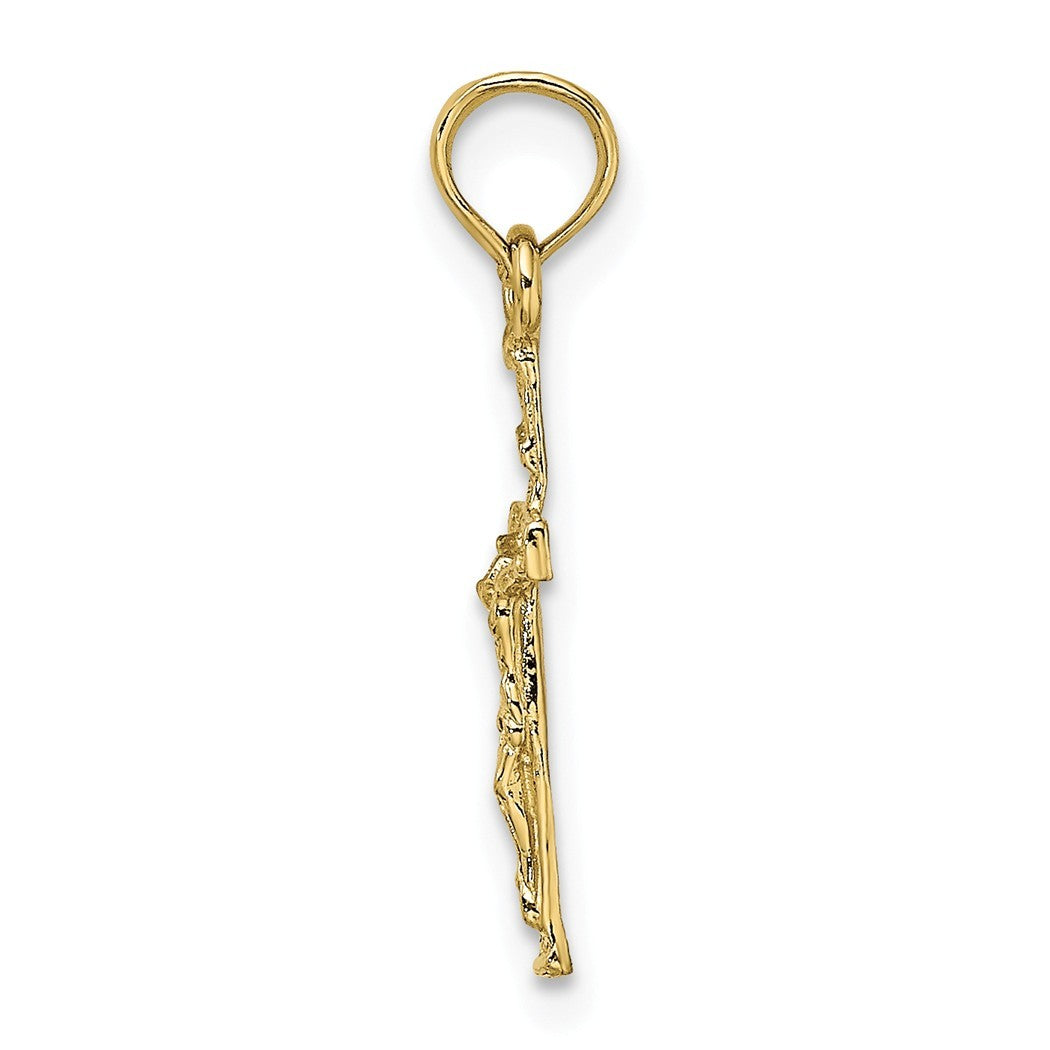 10k Gold Mini Crucifix Pendant Necklace P95564