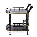 Vintage Wooden 2 Layer Bar Trolley Serving Cart J5864