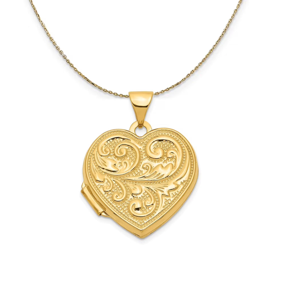 14k Yellow Gold Heart Locket Necklace C83809
