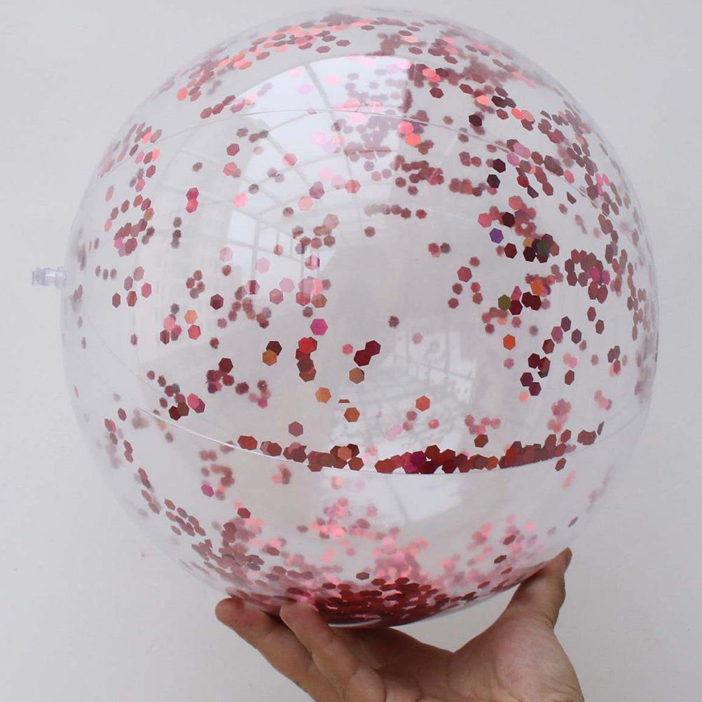 Rose Gold Glitter Beach Ball with Pump A791097