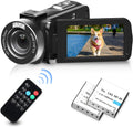 2.7K 30FPS Digital Video Camera with 2 Batteries IR Night Vision 30MP 270 Degree Rotation Screen T715