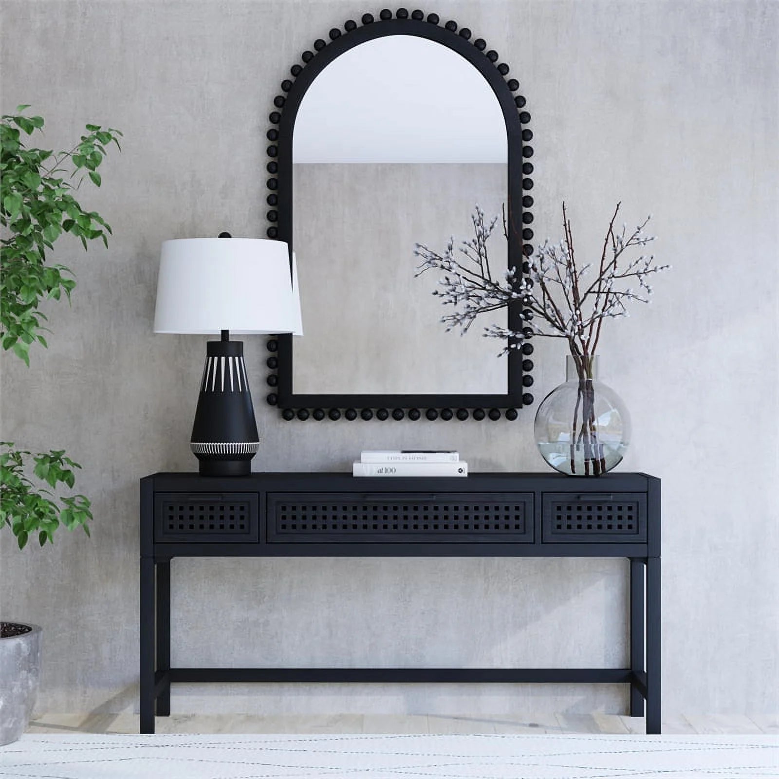 Black Wood Console Table G340
