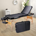 Black Ergonomic Massage Table with Carrying Case X744