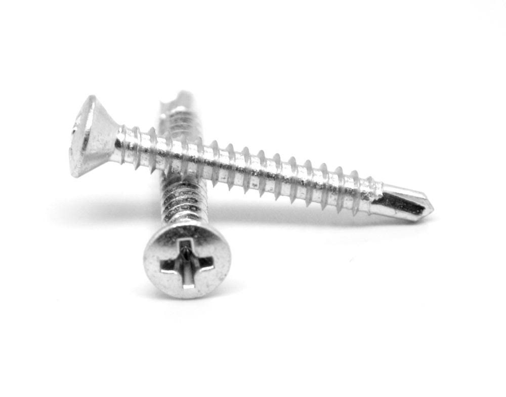 1/4-14 x 3/4 Self Drilling Screw Phillips Oval Head #3 Point Low Carbon Steel Zinc Plated R650003