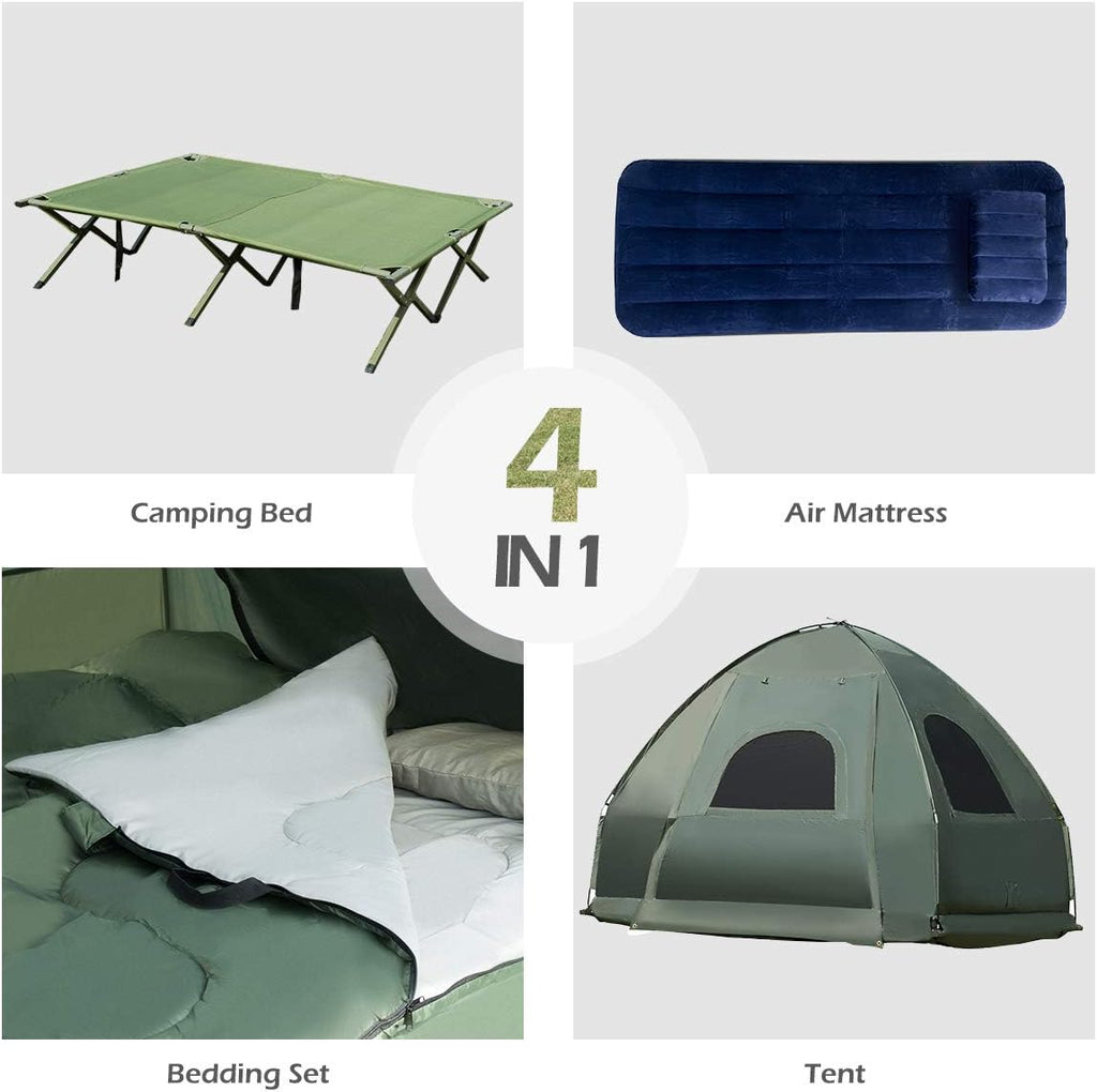 2-Person Waterproof Camping Tent Cot with Carry Bag Z707999
