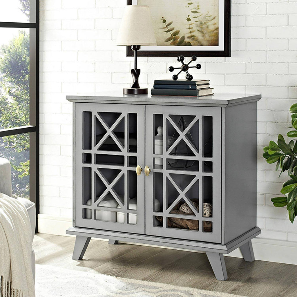 Grey 2-Door Accent Cabinet I3612