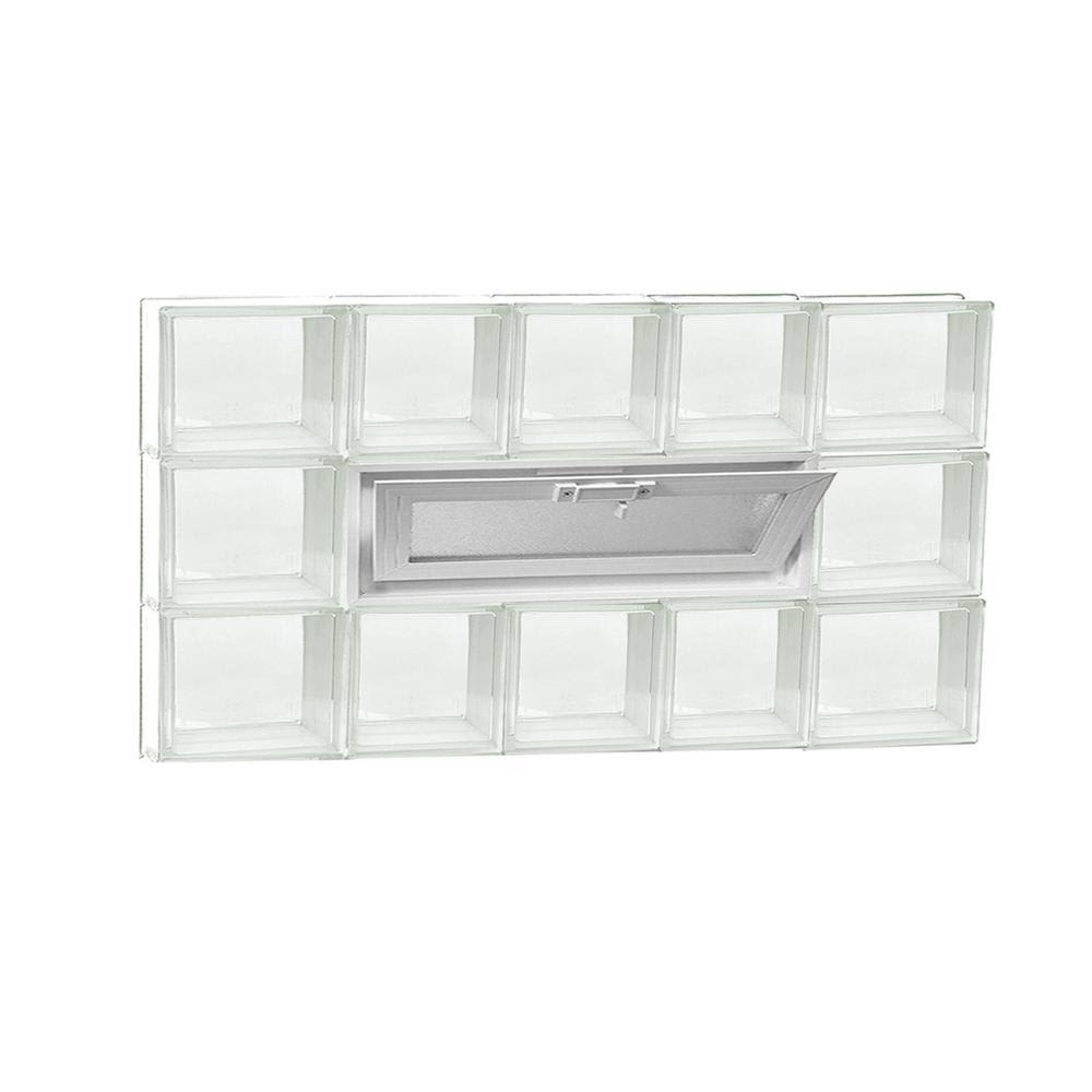Frameless Vented Clear Glass Block Window K31186