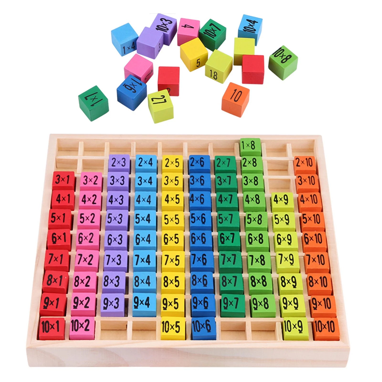 10 X 10 Wooden Multiplication Table Math Tray G665