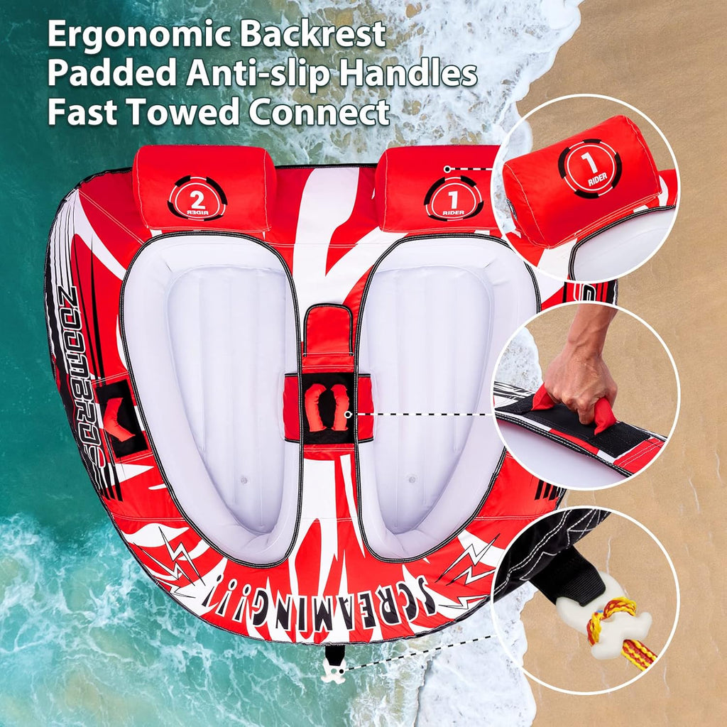2 Person Towable Inflatable Boat Tube Q872897