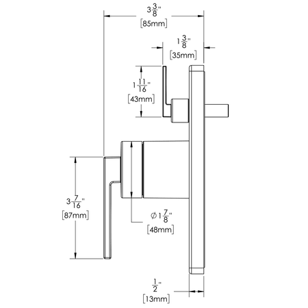 Diverter Shower Valve Trim L584