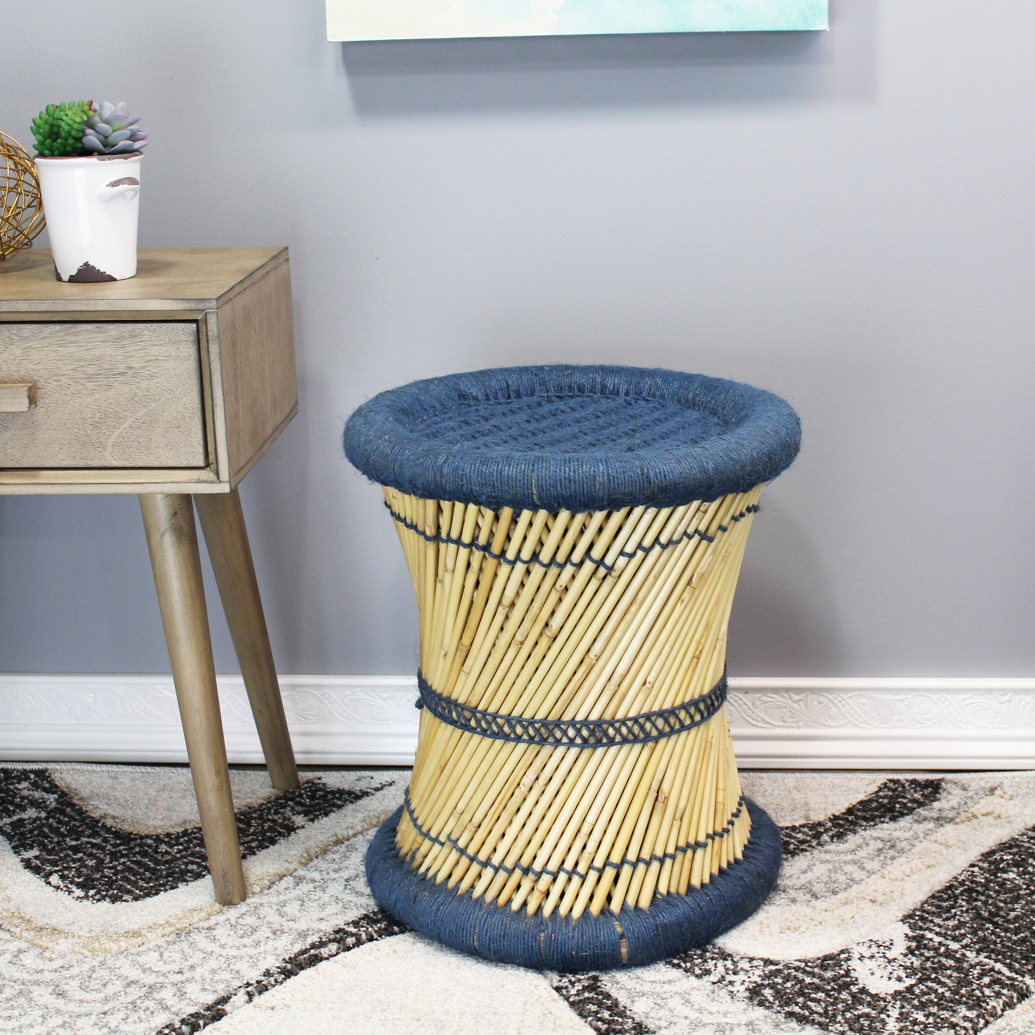Orange Jute Accent Stool (Set of 2) F79922