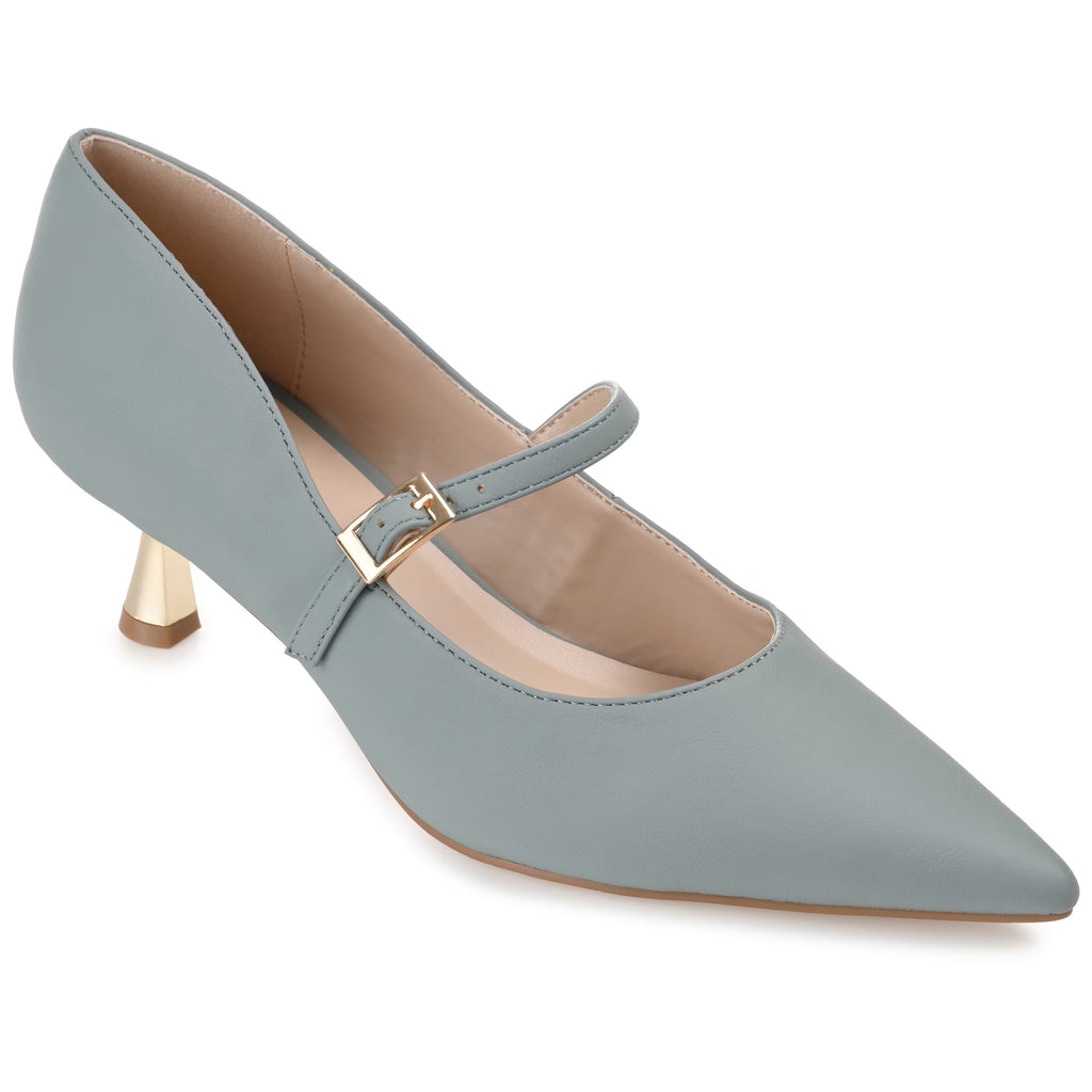 Pointed Toe Kitten Heel Mary Jane Pumps N146