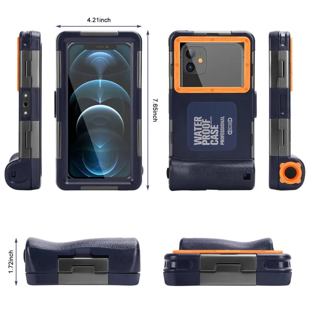 Waterproof Protective Case for Phones Up to 6.9 Inch with Lanyard J598426
