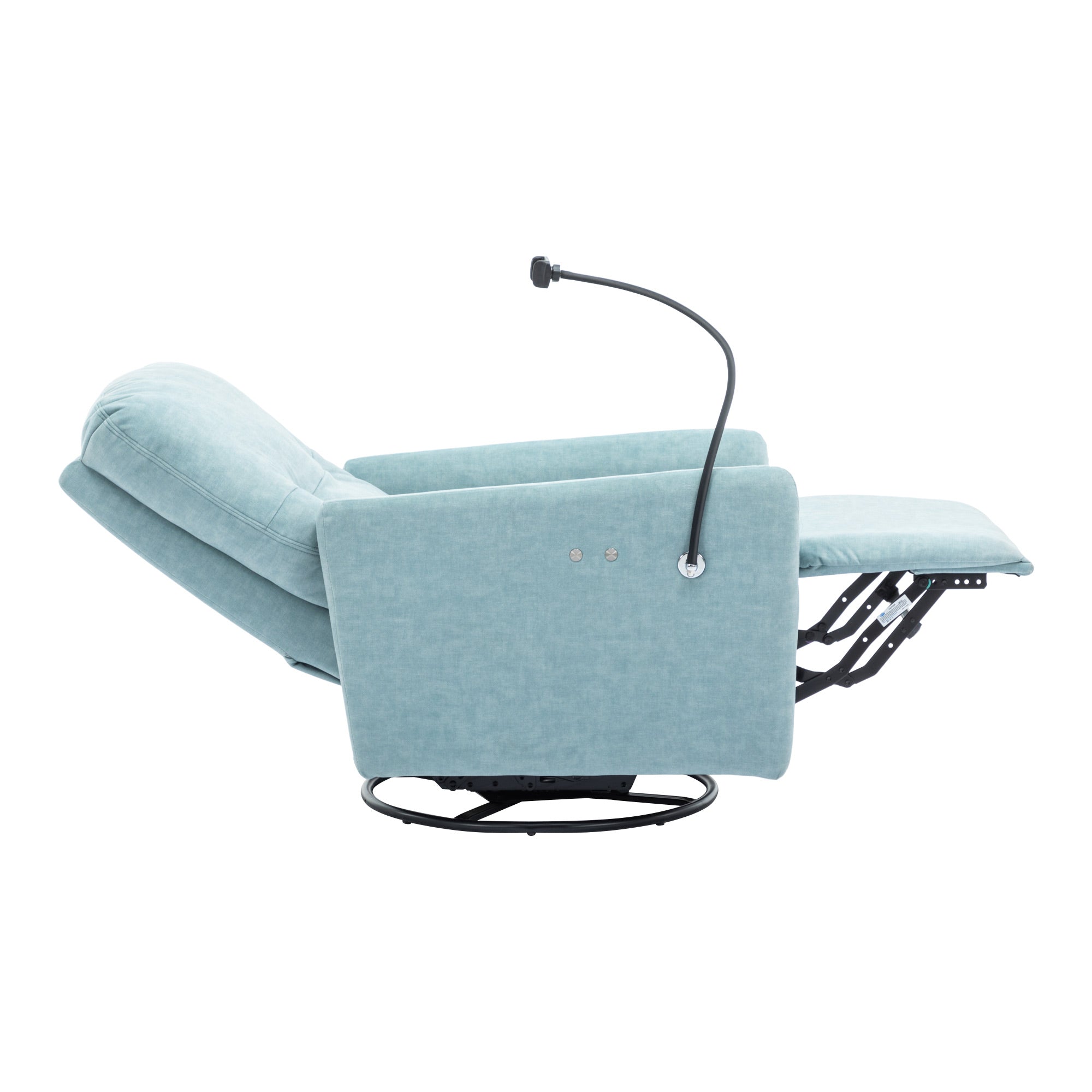 Blue 270 Degree Swivel Electric Recliner Chair with Phone Holder S5746