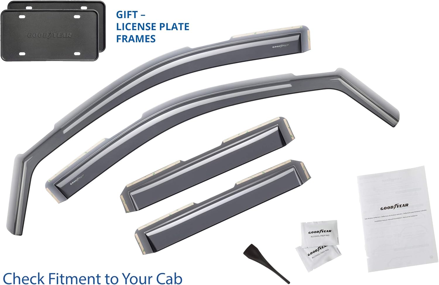 4pcs Shatterproof in-Channel Window Deflectors for Trucks K502988