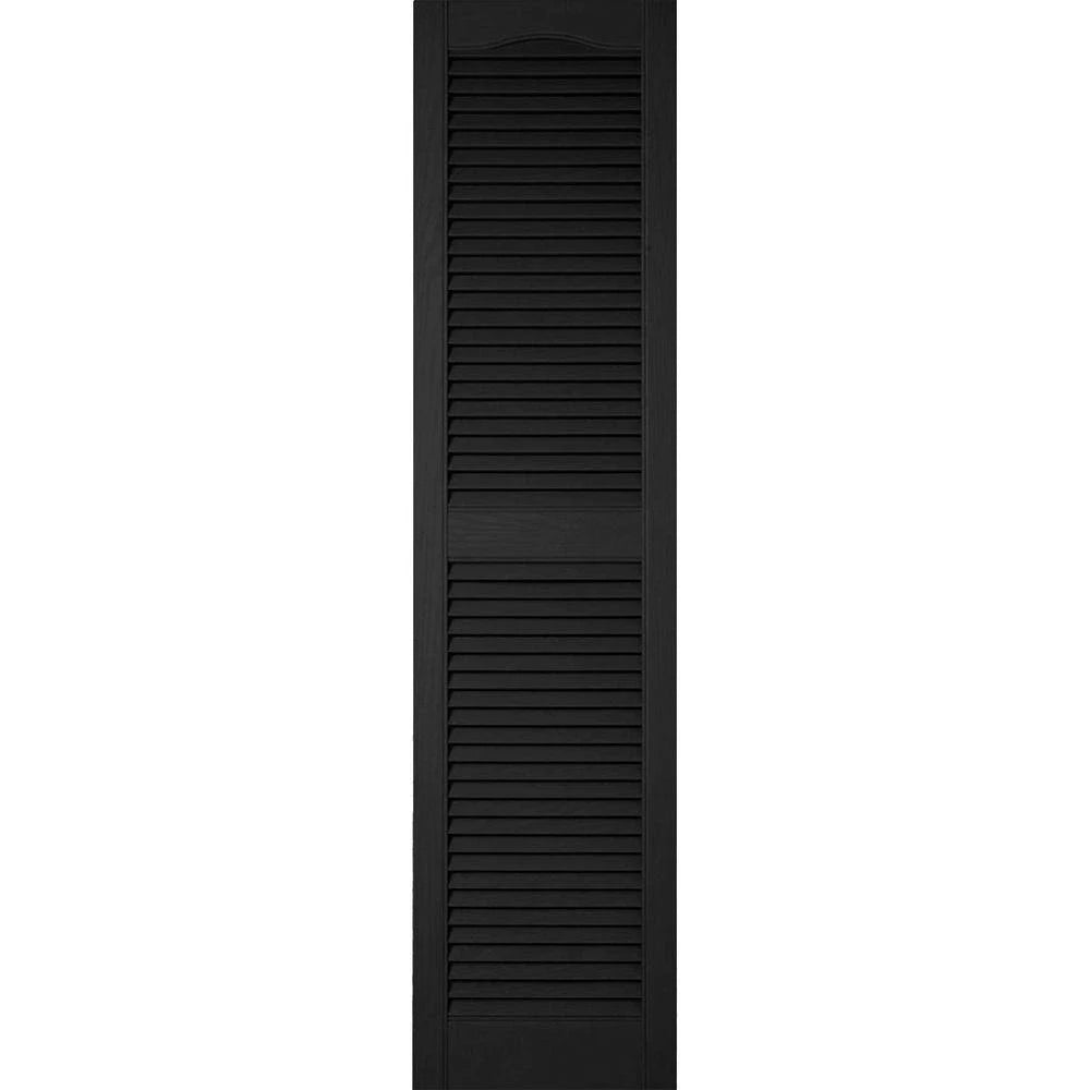 Black Vinyl Open Louver Shutters V54587