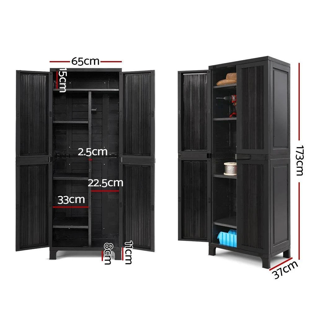 Black Outdoor Storage Cabinet 173cm G439