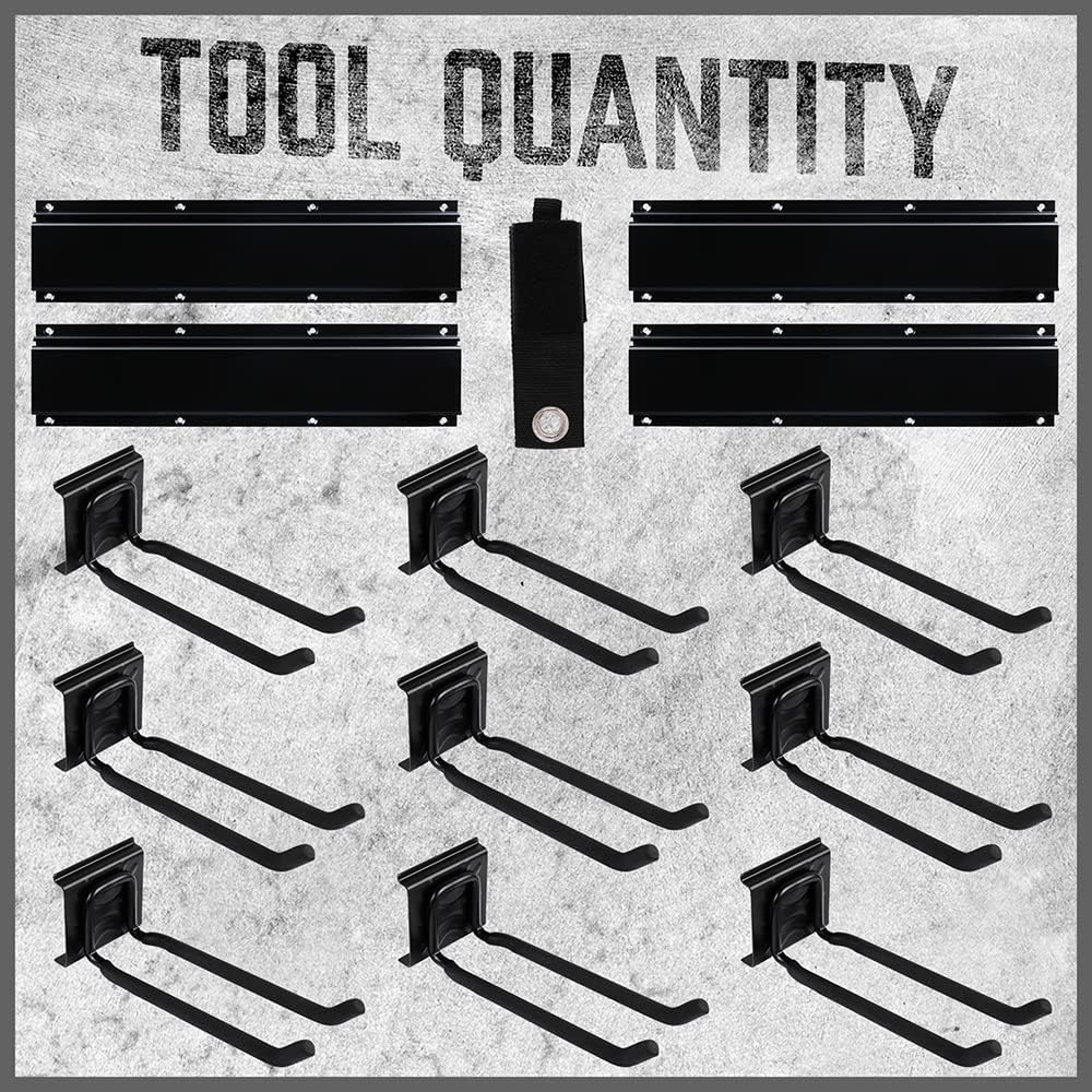 Heavy Duty Garage Storage Tool Organizer Rack with 9 Double Hooks, 64-Inch, 600LB, Pack of 2 E58676