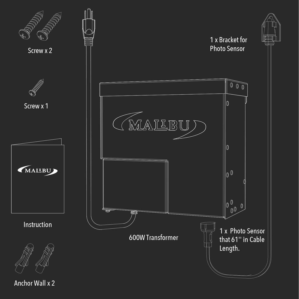 600 Watt Power Pack with Sensor Photo Cell and Weather Shield for Low Voltage Landscape Lighting M274