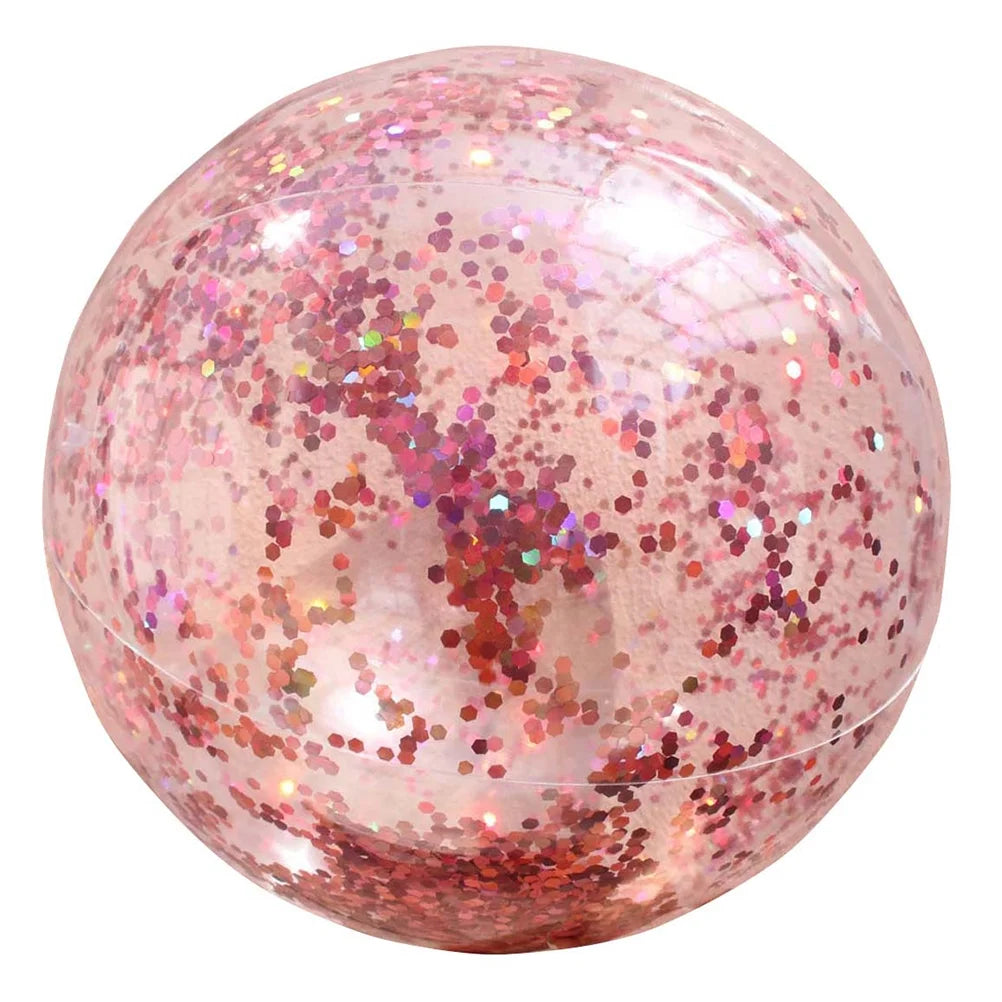 Rose Gold Glitter Beach Ball with Pump A791097