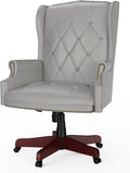 Gray High Back PU Leather Office Chair with Caster Wheels K425981